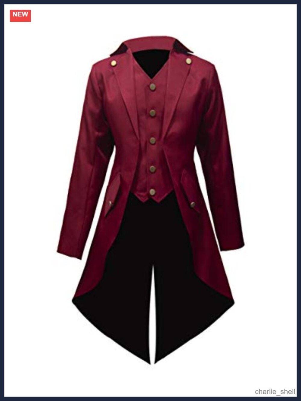 Mens Steampunk Victorian Frock Coat Gothic Costume Jacket